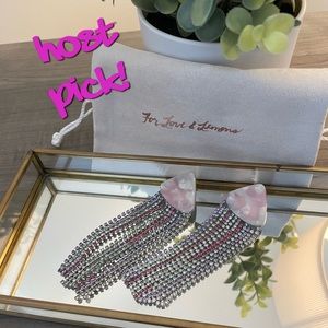 For Love and Lemons - Azalea Crystal Earrings, Pinky